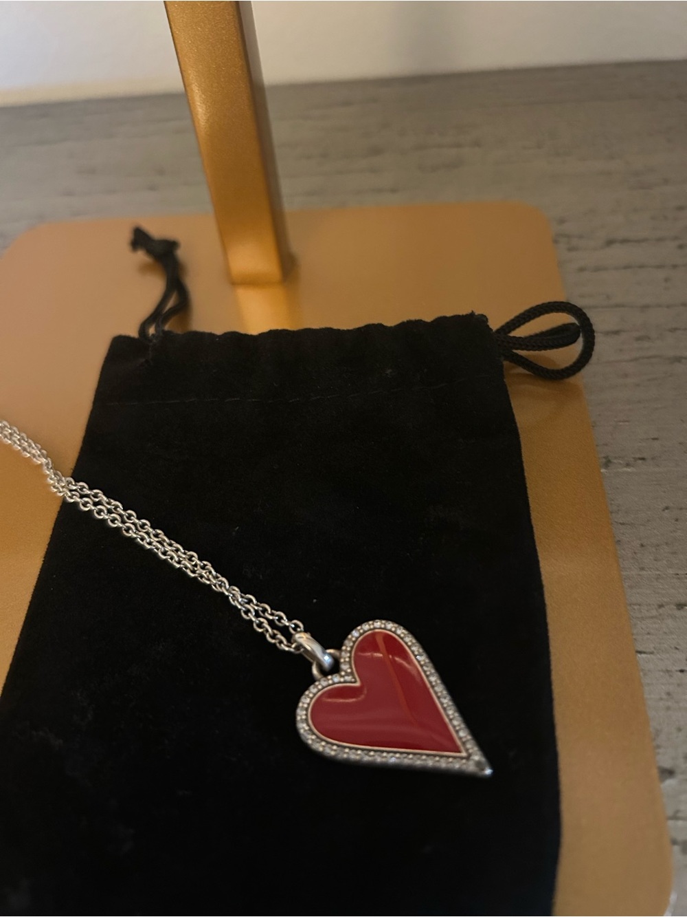 Brighton Dazzling Love Red Heart Necklace w Crystal Trim. Double Sided. NWT - Picture 9 of 12